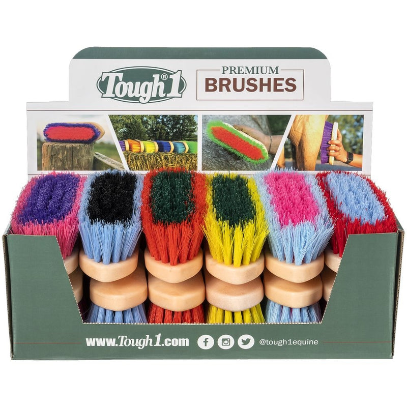 12Pk Bright Color Assorted Poly Bristle Brush Med