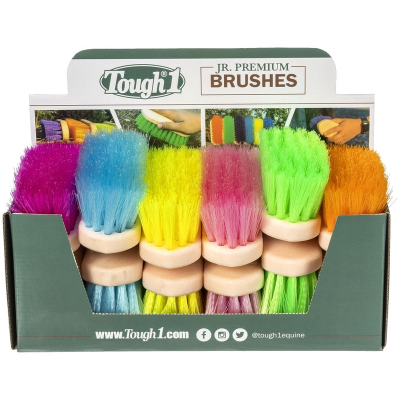 12 Pack Jr Med Bright Poly Bristle Brush Display