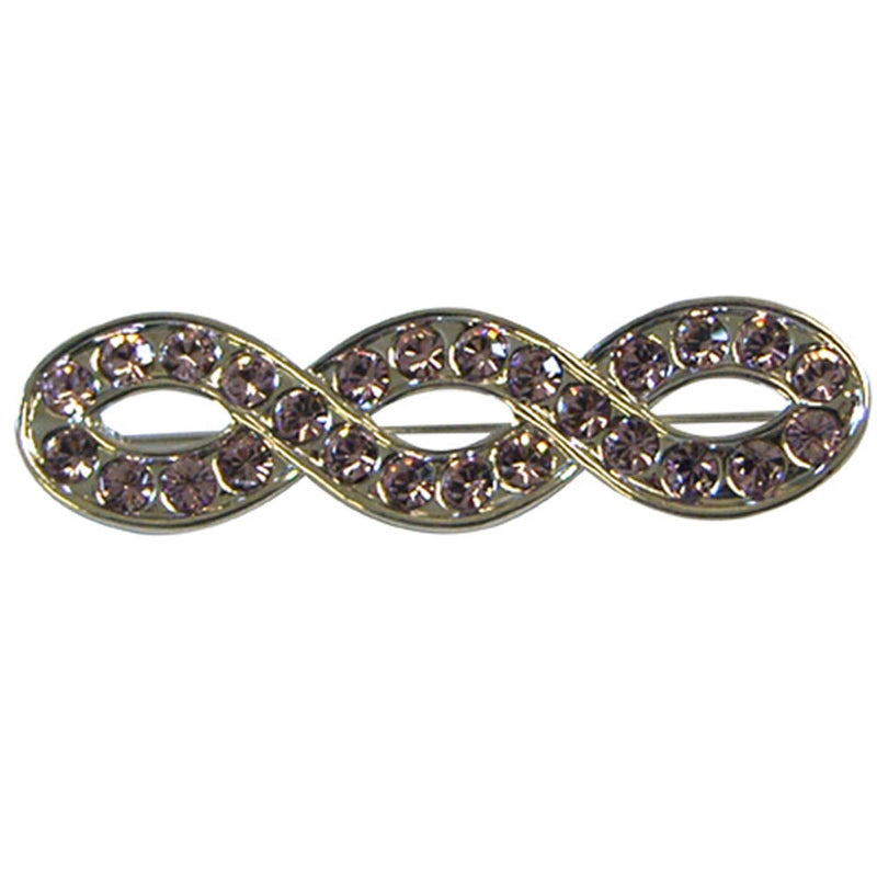 Infinity Pin with Pink Stones Platinum w Pnk Stones