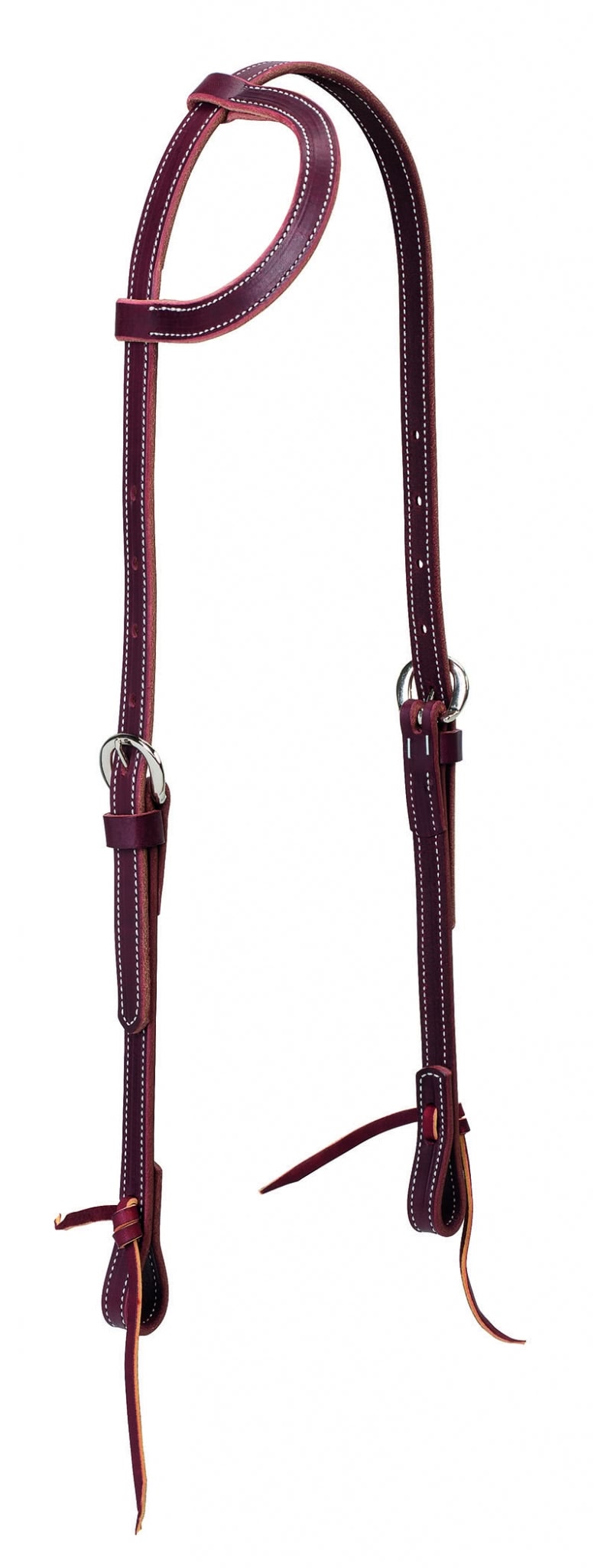 Weaver Burgundy Latigo Flat Sliding Ear Headstall