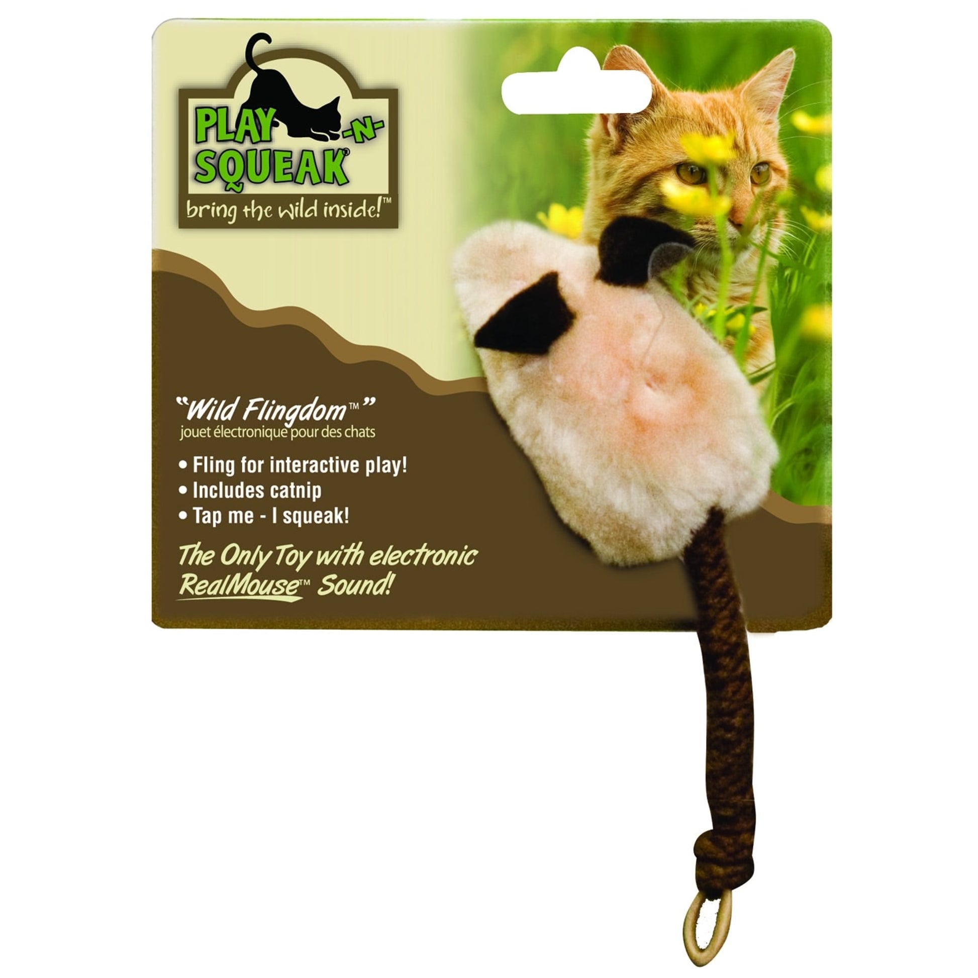 Play N Squeak Wild Flingdom Mouse Cat Toy