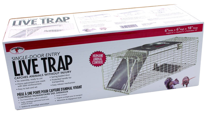 Single Door Live Trap 18in X 6in X 6in Pink