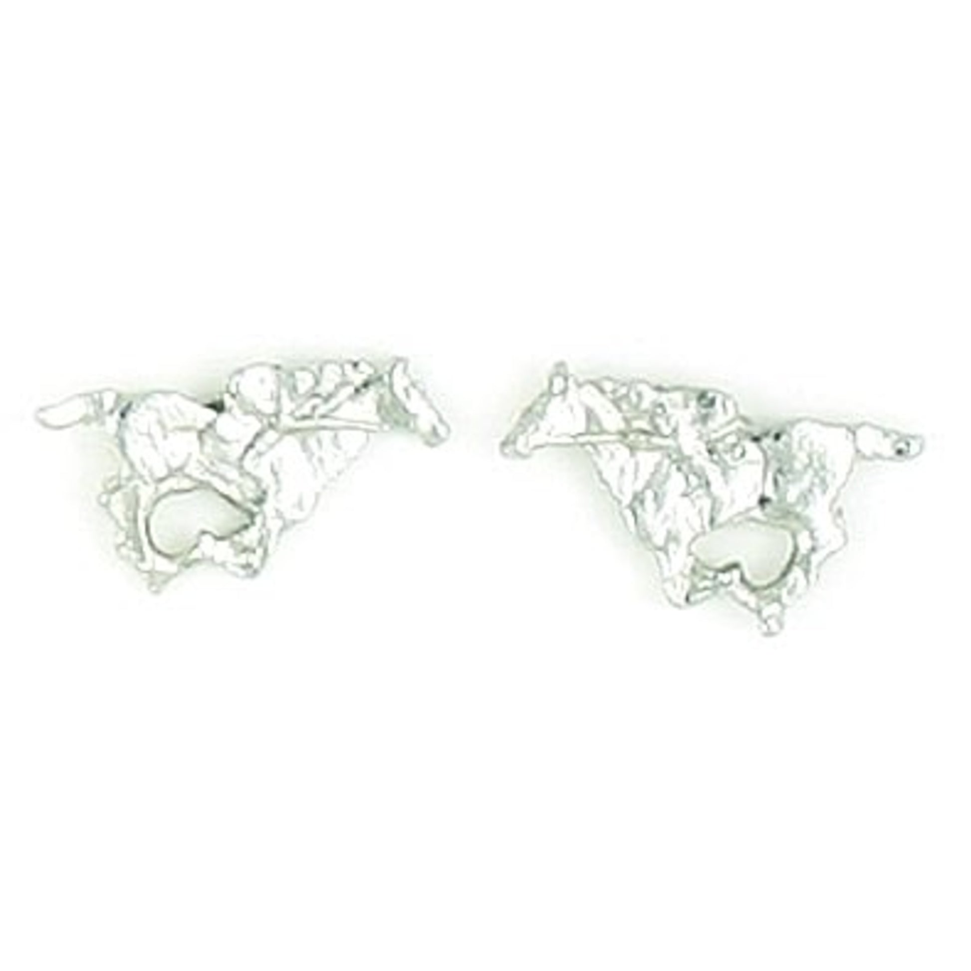 Thoroughbred Racing Earrings Silver