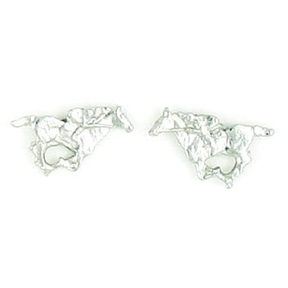 Thoroughbred Racing Earrings Silver