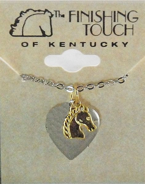 Finishing Touch Heart Locket with Horse Head Necklace