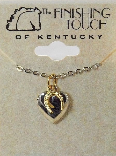 Finishing Touch Heart Locket with Horseshoe Necklace