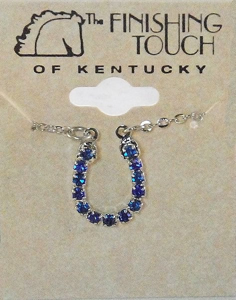 Finishing Touch Blue Rhinestone Horseshoe Necklace
