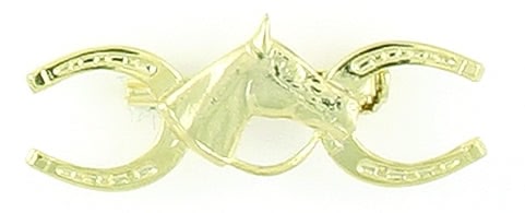 Finishing Touch Double Horseshoe with Horse Head Stock Pin