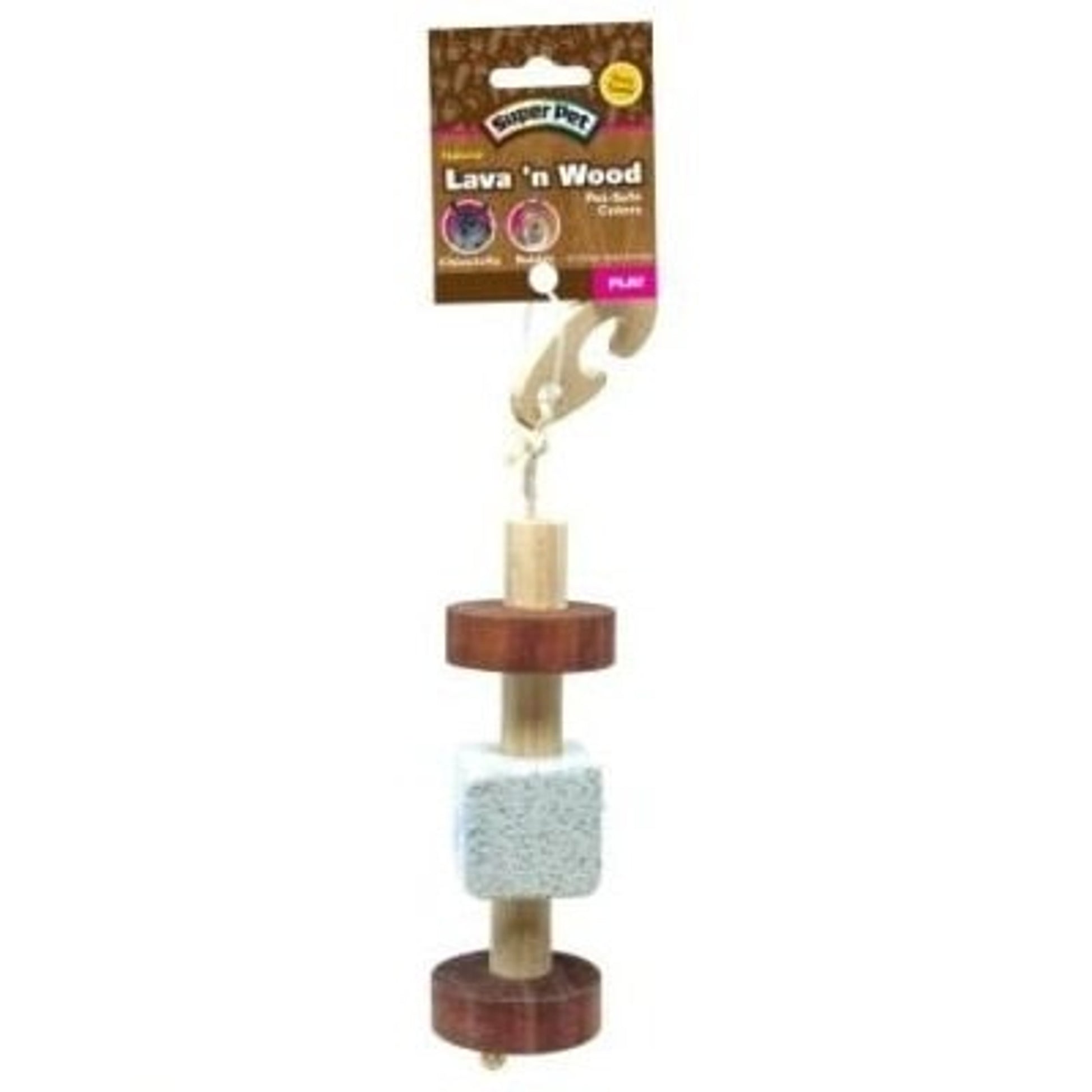Super Pet Natural Pumice And Wood Hanging Toy