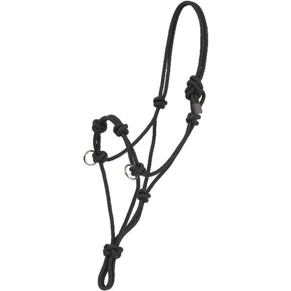Tory Side Pull Rope Halter Horse Bk/Gry