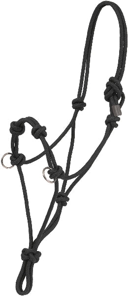 Tory Side Pull Rope Halter Horse Bk/Gry