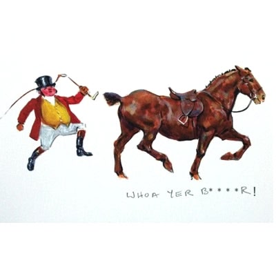 Whoa yer B***r (Fox Hunting) Blank Greeting Cards - 6 Pack