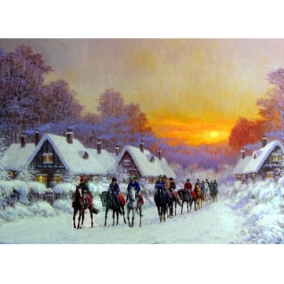 Horse Racing - Morning Glow Blank Greeting Cards - 6 Pack