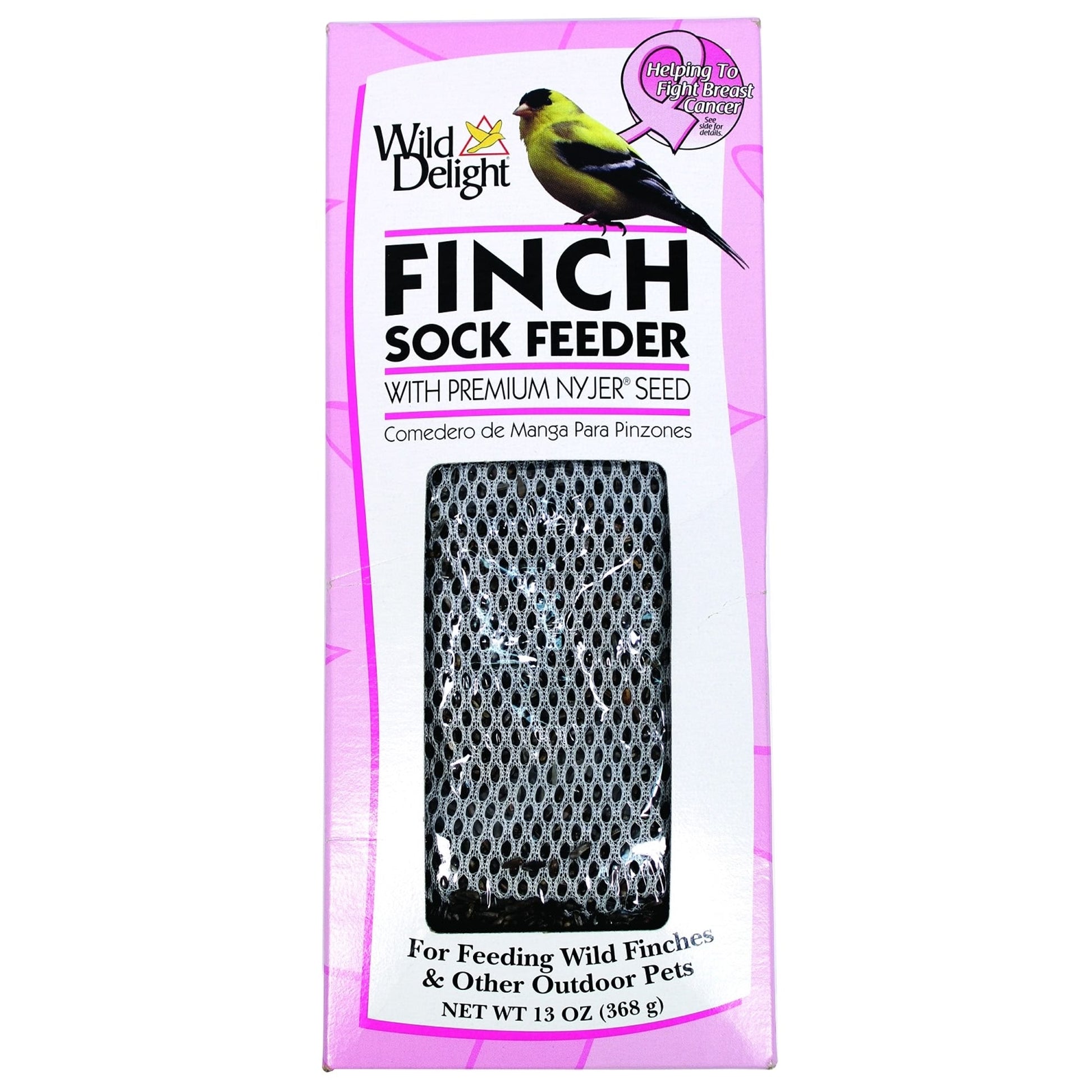Wild Delight Pink Ribbon Finch Sock Feeder 13oz