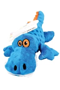 goDog Plush Blue Gator Dog Toy