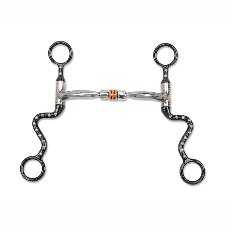 Myler Black Steel 7 Shank Snaffle Copper Roller