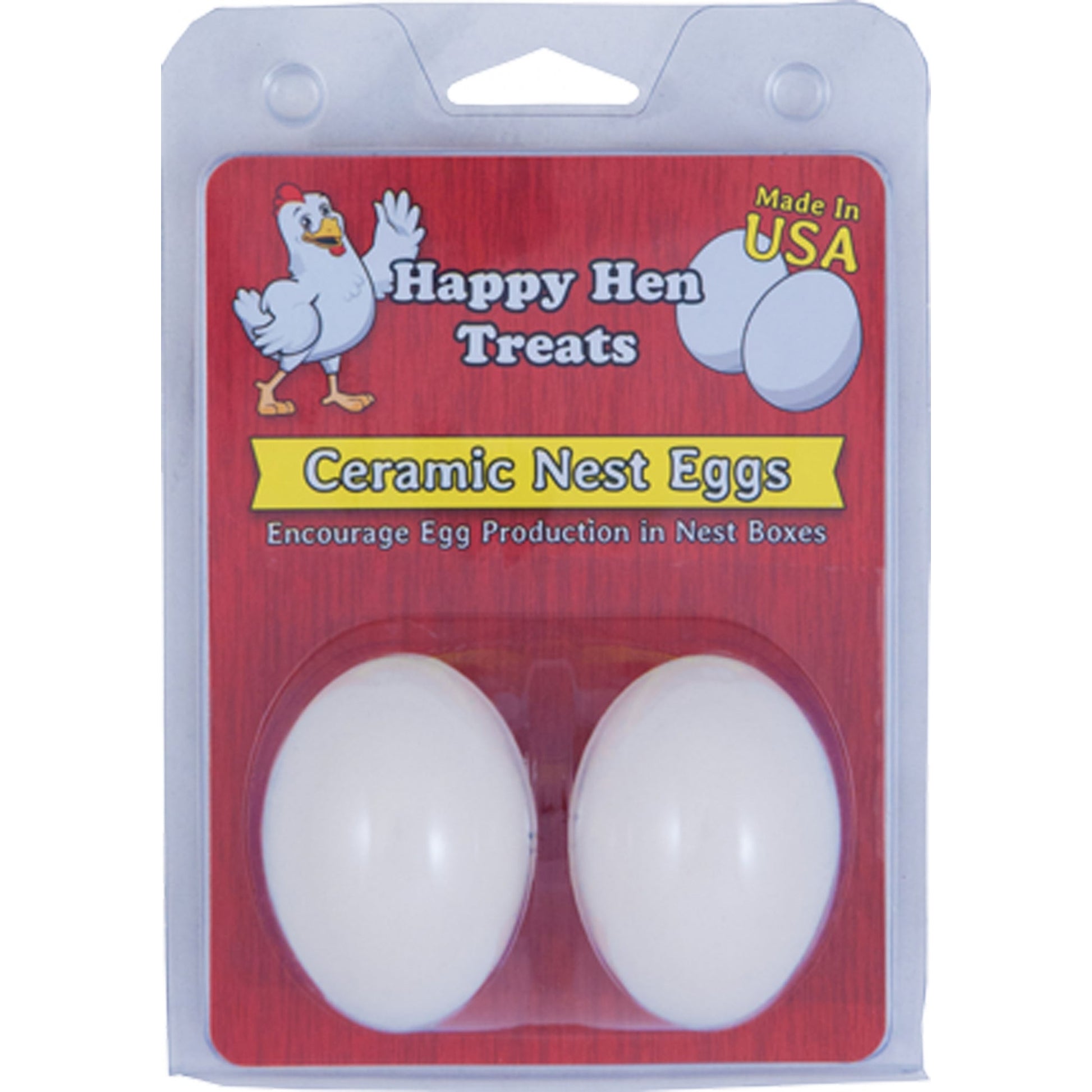 Happy Hen Ceramic Nest Eggs 2 Pack White