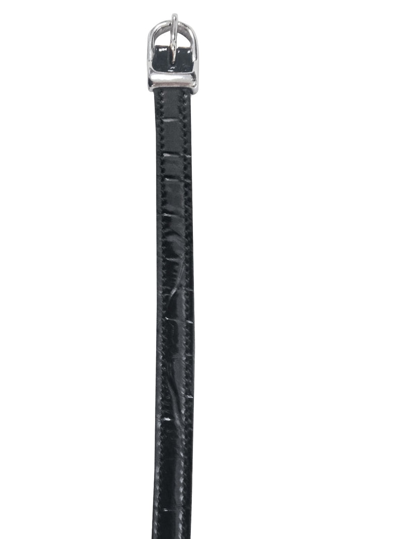 Premium Buckle Crocodile Spur Strap 3/8 X 18 Bk/Wh