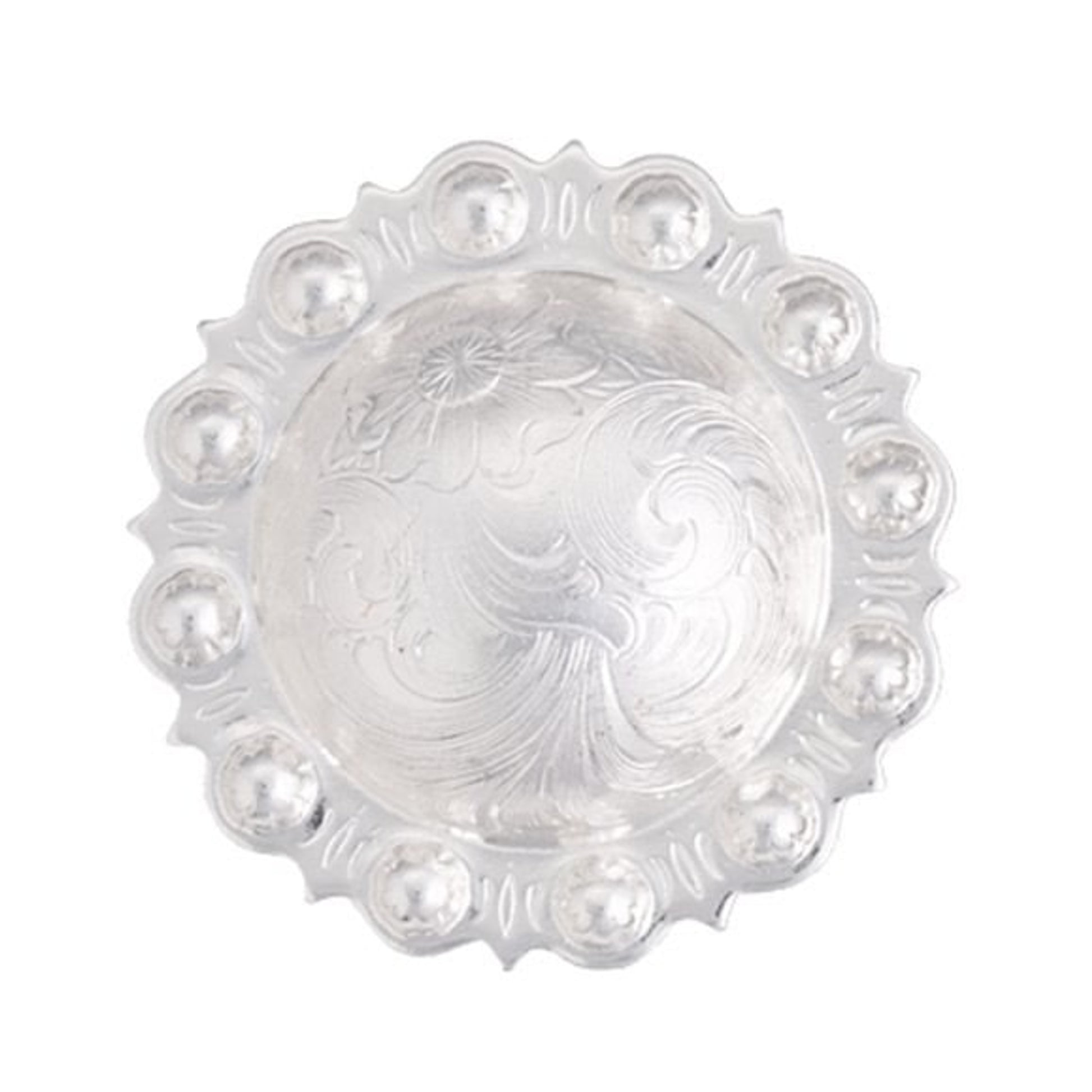 Sun Trim Silver Engraved Conch/ScrewBack 1 Sil