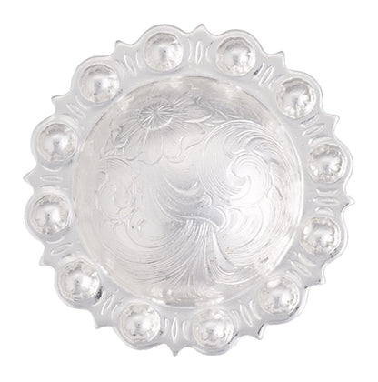 Sun Trim Silver Engraved Conch/ScrewBack 1 Sil
