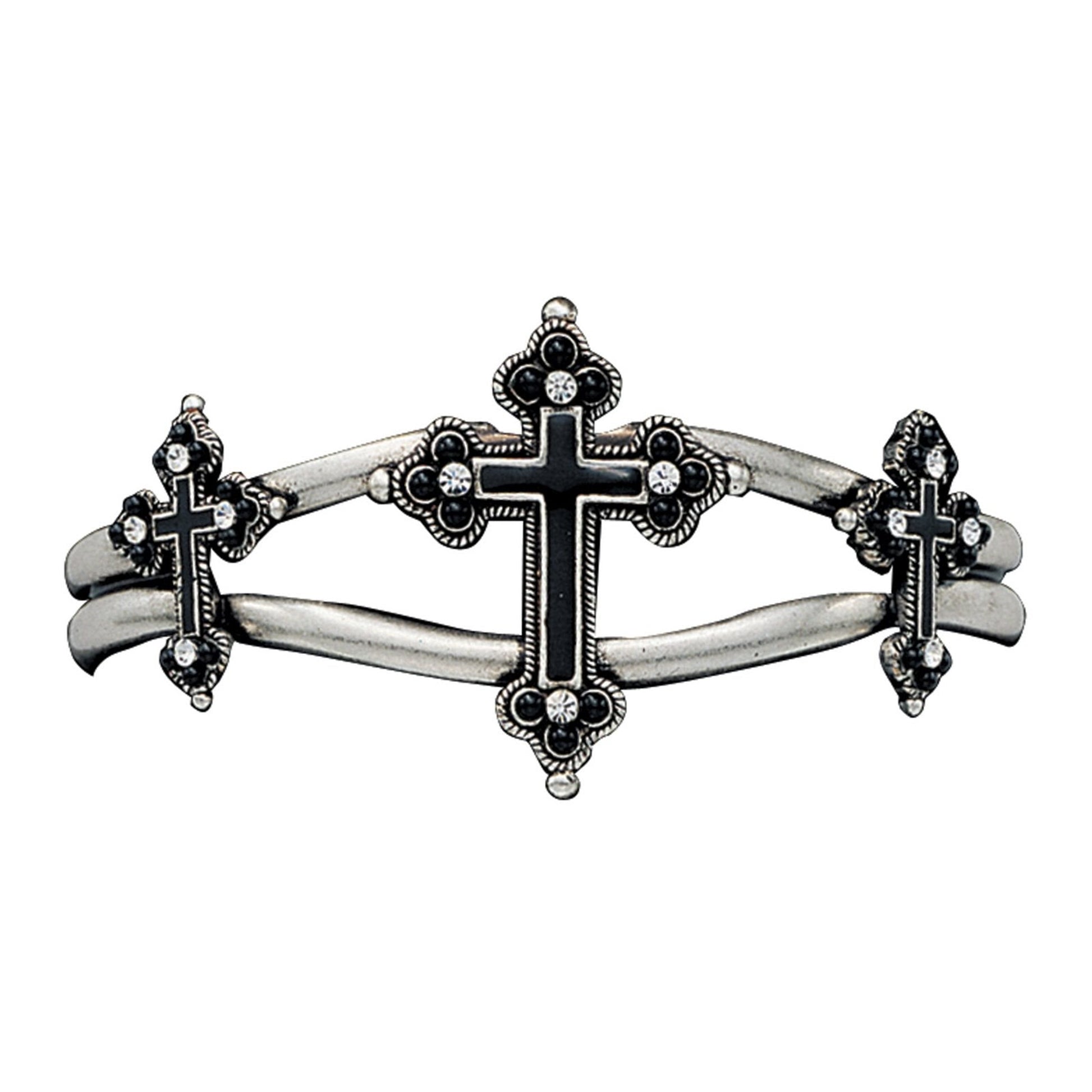 Montana Antiqued Trefoil Cross Cuff Bracelet