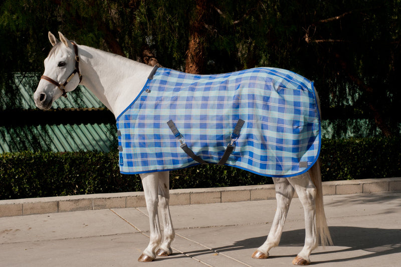 OPEN BOX - Kensington Platinum Protective Fly Sheet With Surefit Cut - 84" - Black Ice Plaid