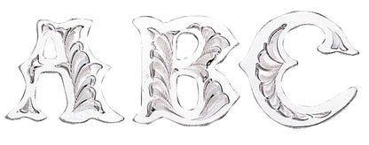Montana Silversmiths Silver Trim Letter 3/4 Bk/Wh