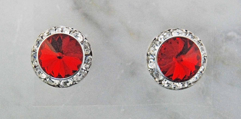 Finishing Touch Stone Crystal/Frame Earrings