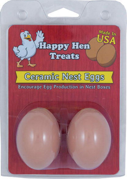 Happy Hen Ceramic Nest Eggs 2 Pack White