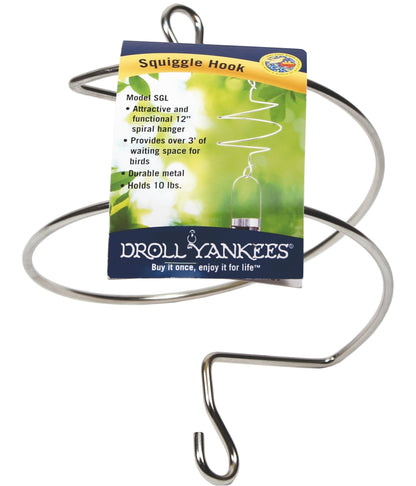 Squiggle Bird Feeder Hook 12/Hlds 10Lb Silver