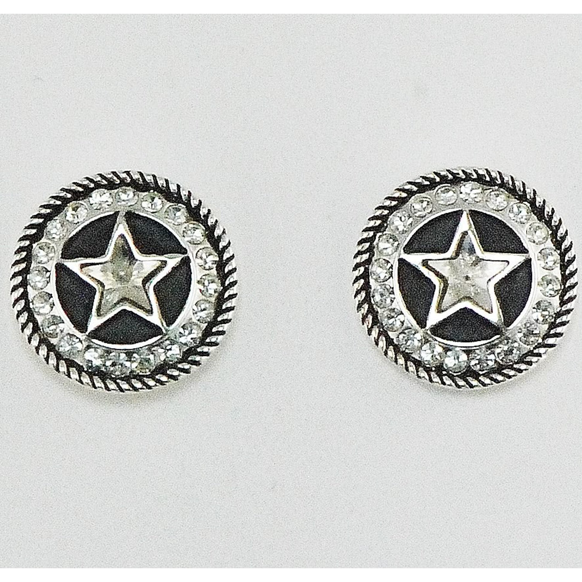 Western Edge Jewelry Crystal Star Concho Earrings