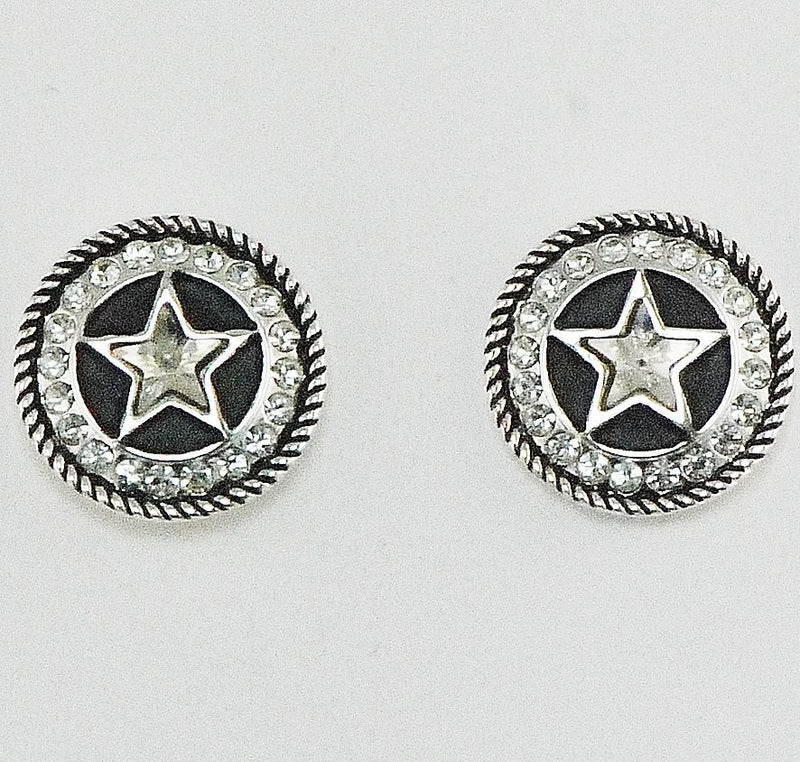 Western Edge Jewelry Crystal Star Concho Earrings