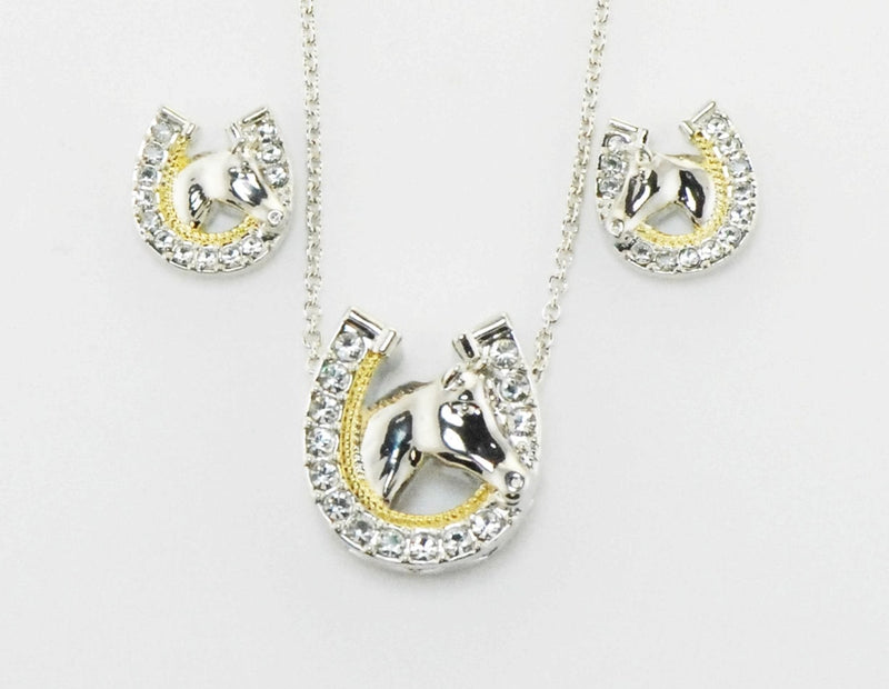 Western Edge Jewelry Horseshoe Horsehead Jewelry Set