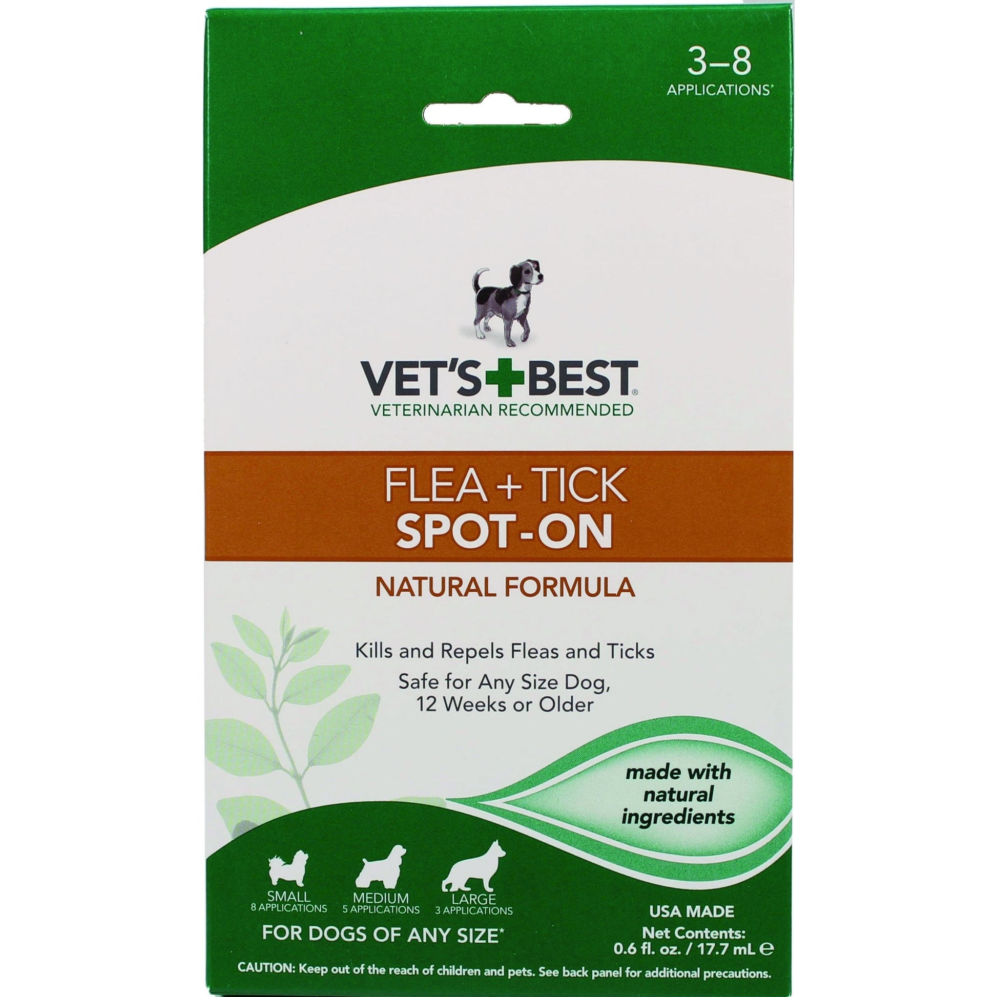 Vets Best Natural Flea/Tick Dog Spot-On
