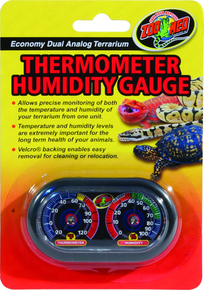 Zoo Med Dual Analog Thermometer And Humidity Gauge
