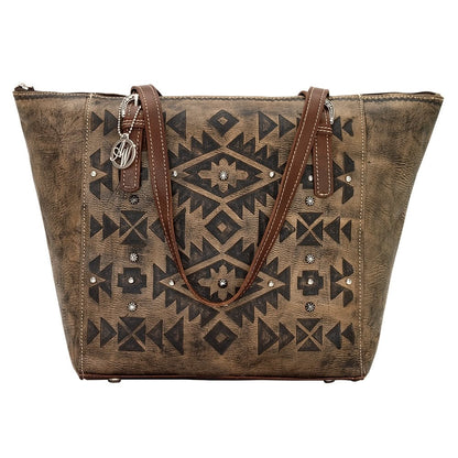 AMERICAN WEST Mystic Shadow Zip Top Bucket Tote - Tan