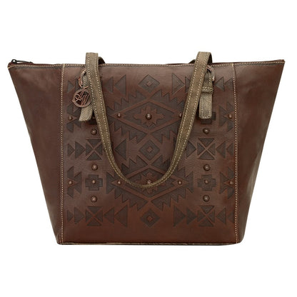 AMERICAN WEST Mystic Shadow Zip Top Bucket Tote - Tan