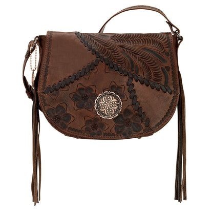 AMERICAN WEST Soho Groove Saddle Flap Crossbody Bag - Tan