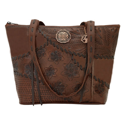 AMERICAN WEST Soho Groove Zip Top Bucket Tote - Tan