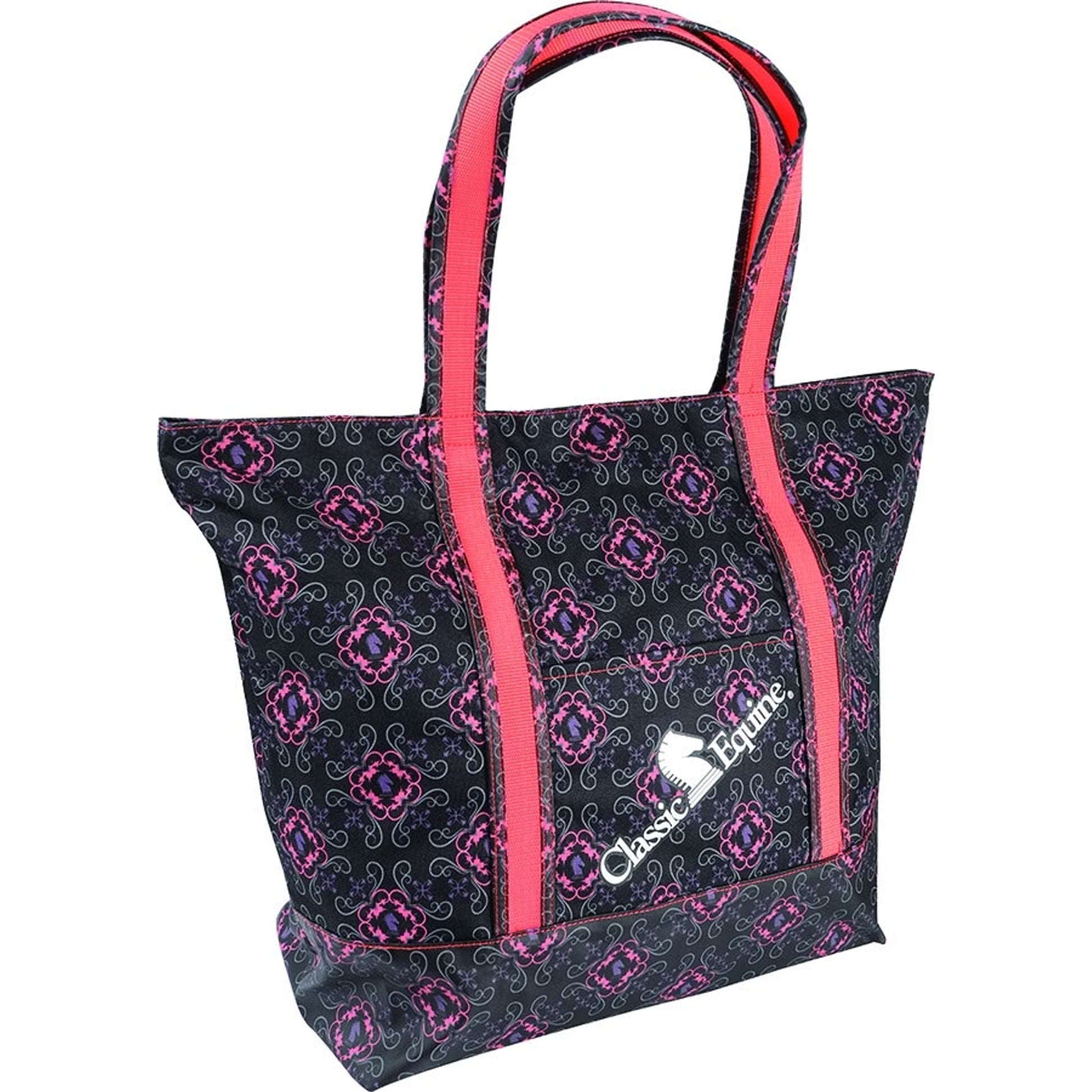 Classic Equine Large Tote - Coral Knight