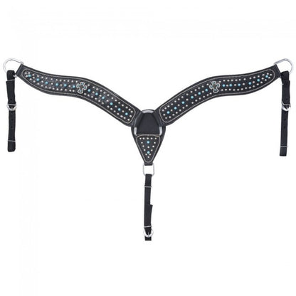 Tough1 Eclipse Starlight Turq Cross Breast Collar