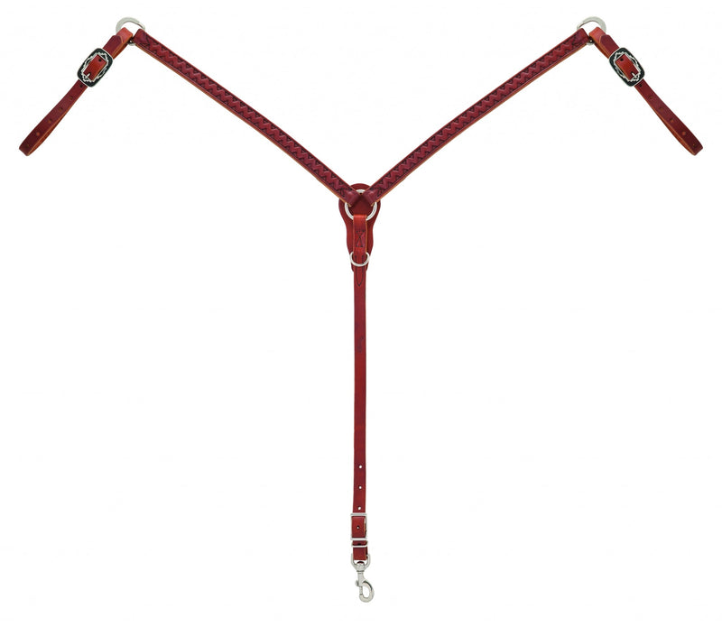 Weaver Chevron Hand Tooled Slim Breast Collar
