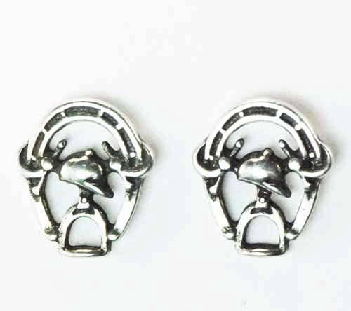 Finishing Touch Horse Shoe With Stirrup & Hat Earrings