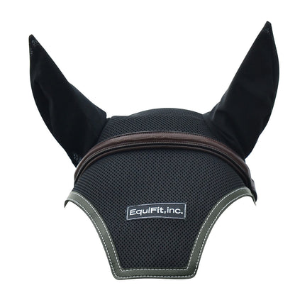 Equifit Logo Ear Bonnet Colored Trim Os Blk Nvy