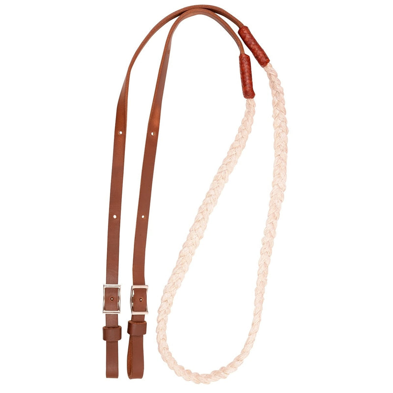 Martin Hand Braided 3 Strand Rope Barrel Reins Brn