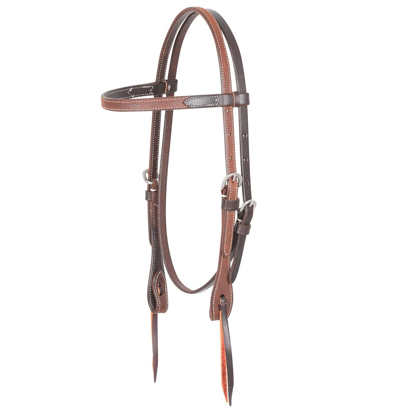 Roughout Stainless Knots Browband Headstall Brn