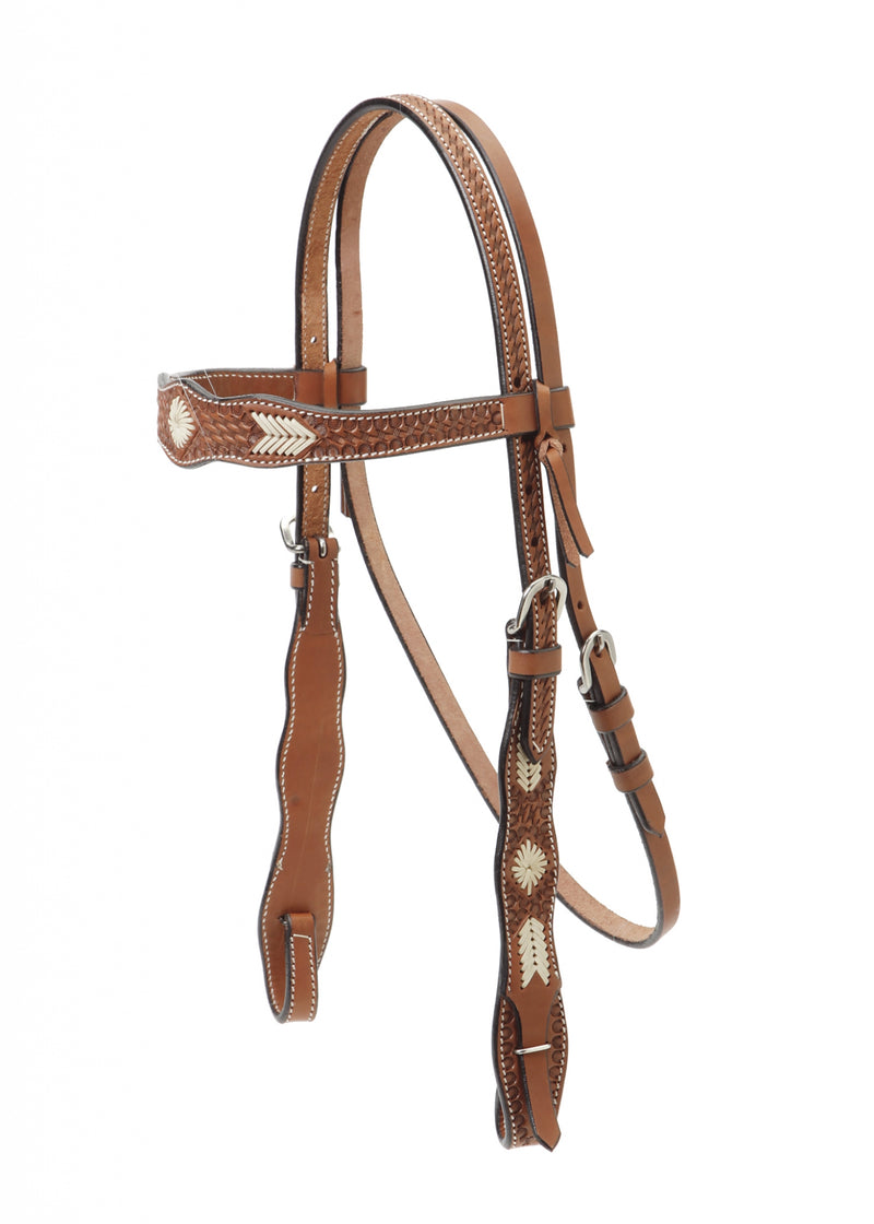 CO Saddlery Basket Shaped Headstall with Buck Stitch