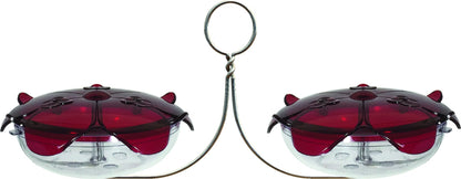 Droll Ruby Sipper Duo Hanging Hummingbird Feeder