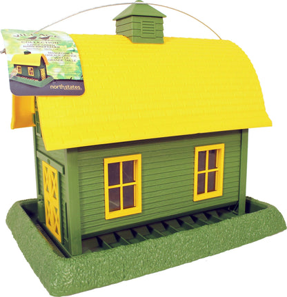North States Village Barn Bird Feeder Green Yellow