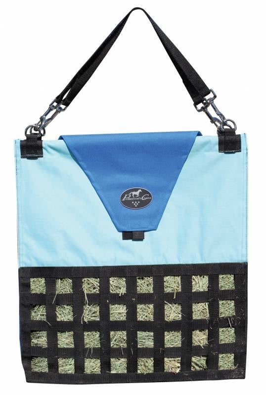 Professionals Choice Slow Feed Hay Bag - Colorblock Turquoise Royal